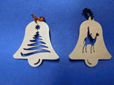 Christmas ornaments wooden (set of 12), Christmas ornaments bells, Christmas ornaments set, Christmas ornaments cutouts