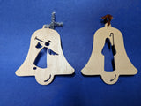 Christmas ornaments wooden (set of 12), Christmas ornaments bells, Christmas ornaments set, Christmas ornaments cutouts