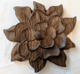 Magnolia Flower Carving Wall Hanging